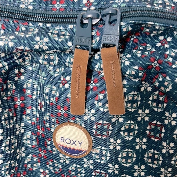 Roxy Blue and Brown Geometric Pattern Backpack EUC No Callouts main image 8